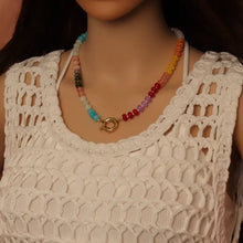 Load image into Gallery viewer, Rainbow Rondelle Gemstone Necklace
