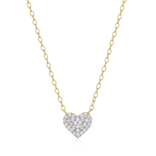 Load image into Gallery viewer, Pave Heart Necklace in 14K Yellow Gold-Plated Sterling Silver
