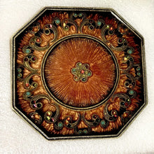 Load image into Gallery viewer, Brown/Topaz Jeweled Octagon Coaster

