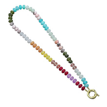 Load image into Gallery viewer, Rainbow Rondelle Gemstone Necklace
