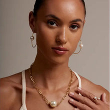 Load image into Gallery viewer, Pearl Charm Link Collar Necklace
