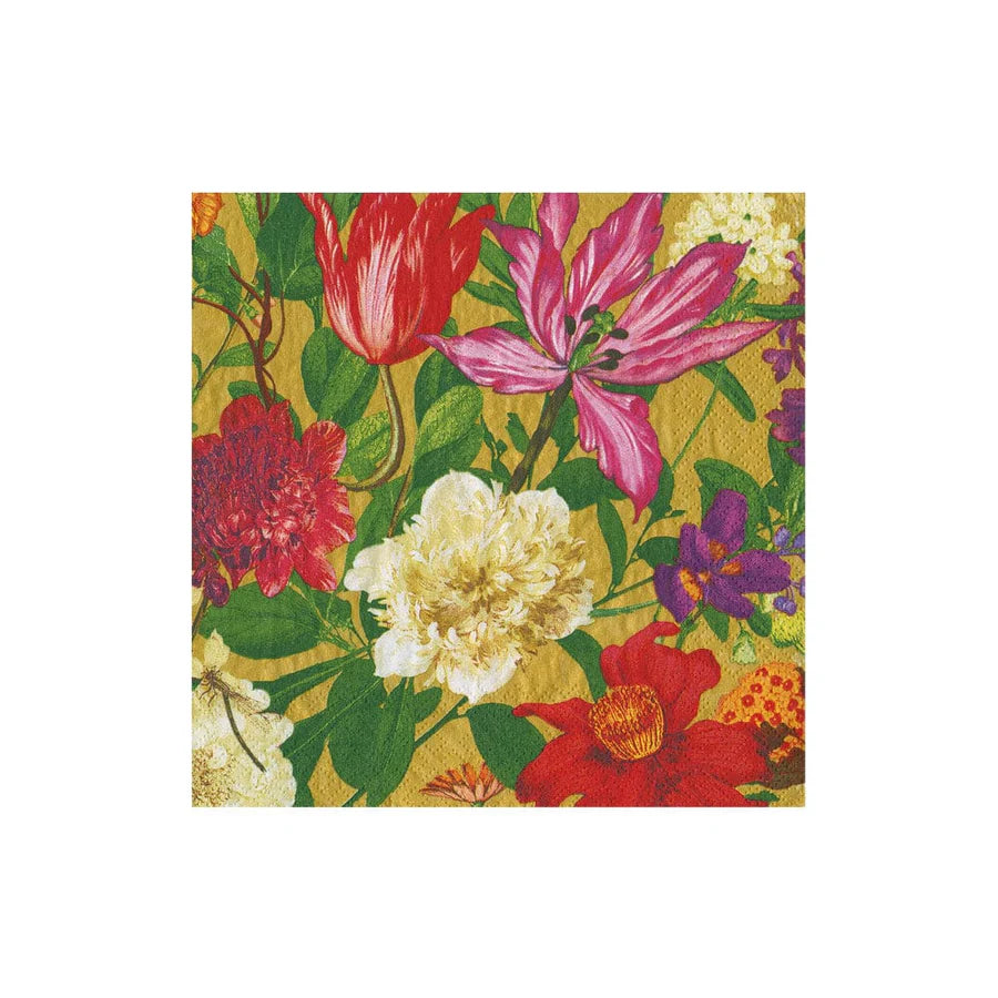 Dutch Floral Gold Cocktail Napkin