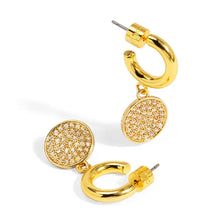 Load image into Gallery viewer, Pave Disc Drop Earring
