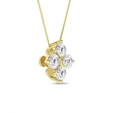 Load image into Gallery viewer, 14K YG Flower Petals Stud Pendant Necklace
