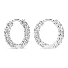 Load image into Gallery viewer, 14K WG IN-N-OUT Huggies Hoop Earrings 1ctw
