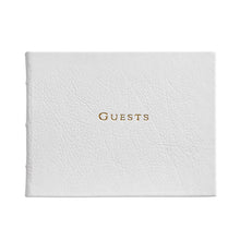 Load image into Gallery viewer, White Nappa Cowhide Leather Guest Book
