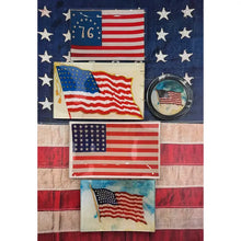 Load image into Gallery viewer, Star Spangled Banner American Flag Glass Decoupage Tray
