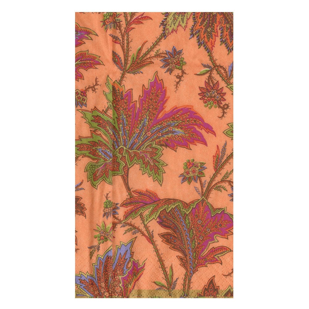 Paisley Leaves Coral Guest Towel