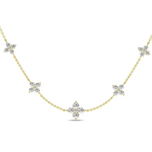 Load image into Gallery viewer, 14K YG Diamond Petals Station Necklace
