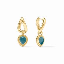 Load image into Gallery viewer, Dolce Hoop &amp; Charm Iridescent Montana Blue Earrings
