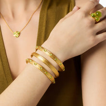 Load image into Gallery viewer, Gold Cobblestone Stacking Bangle
