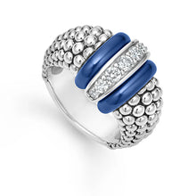 Load image into Gallery viewer, LAGOS Sterling Silver Blue Caviar Diamond Ring
