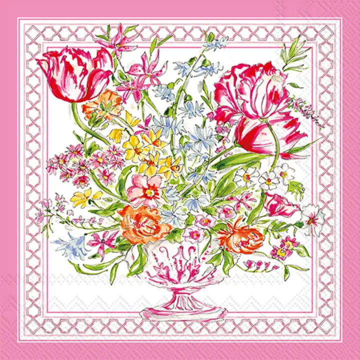 Pink Botanical Cocktail Napkins - Thumbnail 3