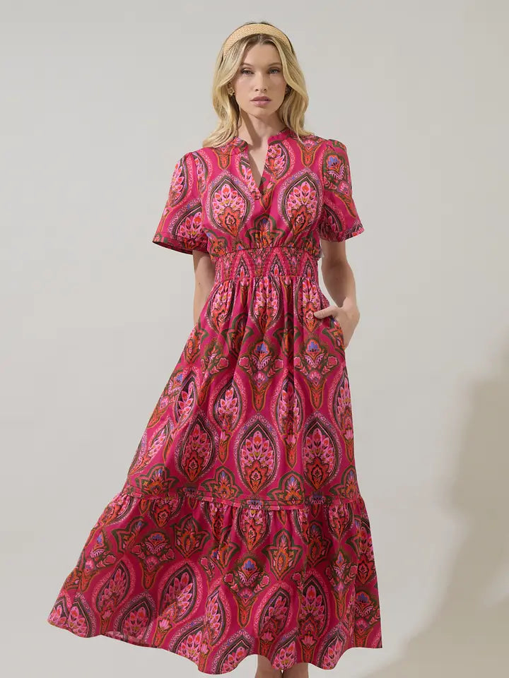 Azura Floral Belraj Poplin Maxi Dress