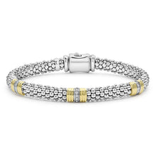 Load image into Gallery viewer, Triple Diamond Station Caviar Bracelet | 6mm
