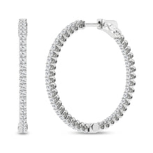 Load image into Gallery viewer, 14K WG IN-N-OUT Huggies Hoop Earrings 3ctw
