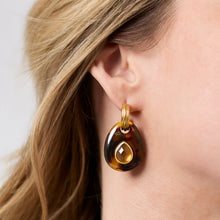 Load image into Gallery viewer, Carnaby Hoop &amp; Charm Gold &amp; Acrylic Earrings
