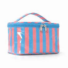 Load image into Gallery viewer, Striped Vinyl Cosmetic Makeup Pouch Bag
