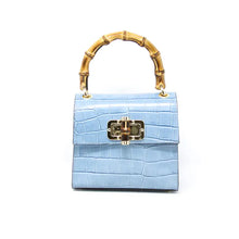 Load image into Gallery viewer, Genuine Italian Leather Bamboo Handle Bag
