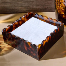 Load image into Gallery viewer, Scalloped Tortoise Cocktail Napkin Holder
