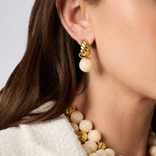 Load image into Gallery viewer, Ravello Ivory Hoop &amp; Charm Earrings
