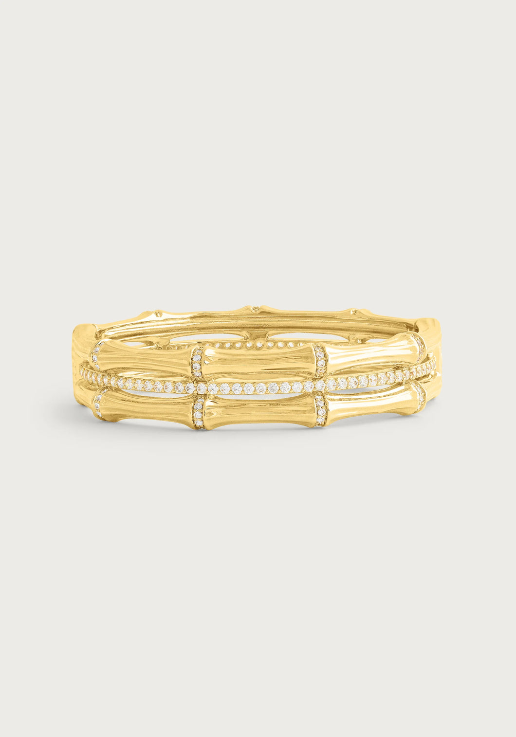 Bamboo Stacked Hinged Bangle