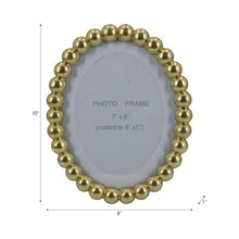 Load image into Gallery viewer, Gold Glass Matted Round Beaded, 7x9 in. Frame
