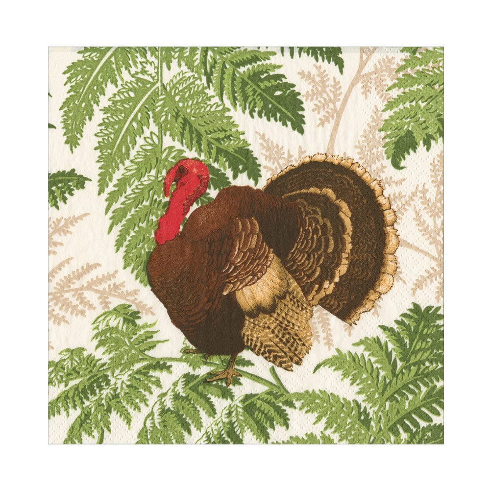 Turkey Among Ferns Luncheon Napkin