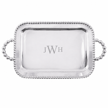 Load image into Gallery viewer, Pearled Monogrammed Tray
