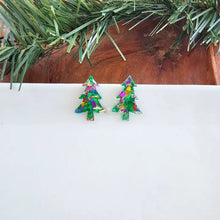 Load image into Gallery viewer, Sparkle Christmas Tree Studs
