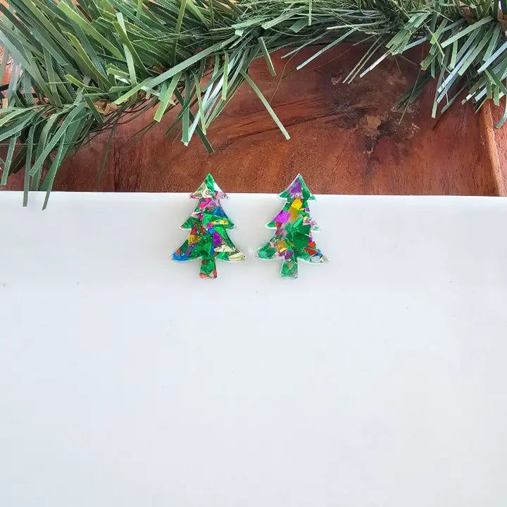 Sparkle Christmas Tree Studs