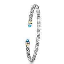 Load image into Gallery viewer, LAGOS Two-Tone Swiss Blue Topaz Mini Versa Torque Bracelet | 3mm
