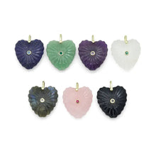 Load image into Gallery viewer, Carved Natural Stone Heart Charm
