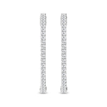 Load image into Gallery viewer, 14K WG IN-N-OUT Huggies Hoop Earrings 3ctw
