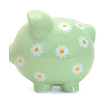 Load image into Gallery viewer, Green Daisy Large Piggy Bank
