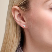 Load image into Gallery viewer, Heart Stud Earrings in 14K YG-Plated SS
