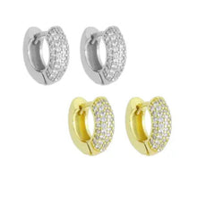Load image into Gallery viewer, CZ Donut Hoop Earring

