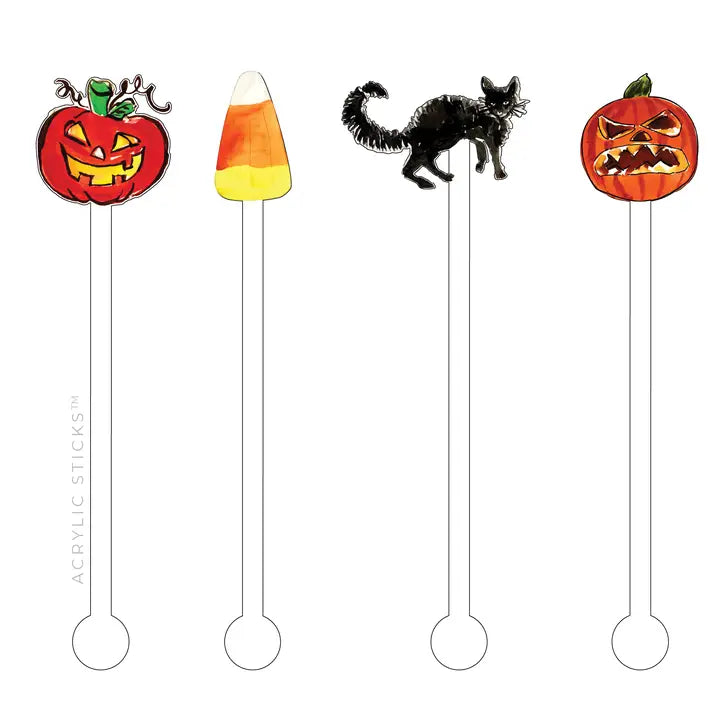 Happy for Halloween Acrylic Stir Sticks
