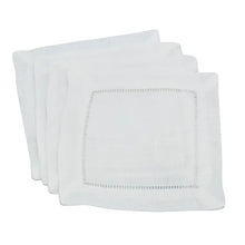 Load image into Gallery viewer, Classic White Linen Hemstitch Napkin 20&quot;
