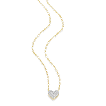 Load image into Gallery viewer, Pave Heart Necklace in 14K Yellow Gold-Plated Sterling Silver
