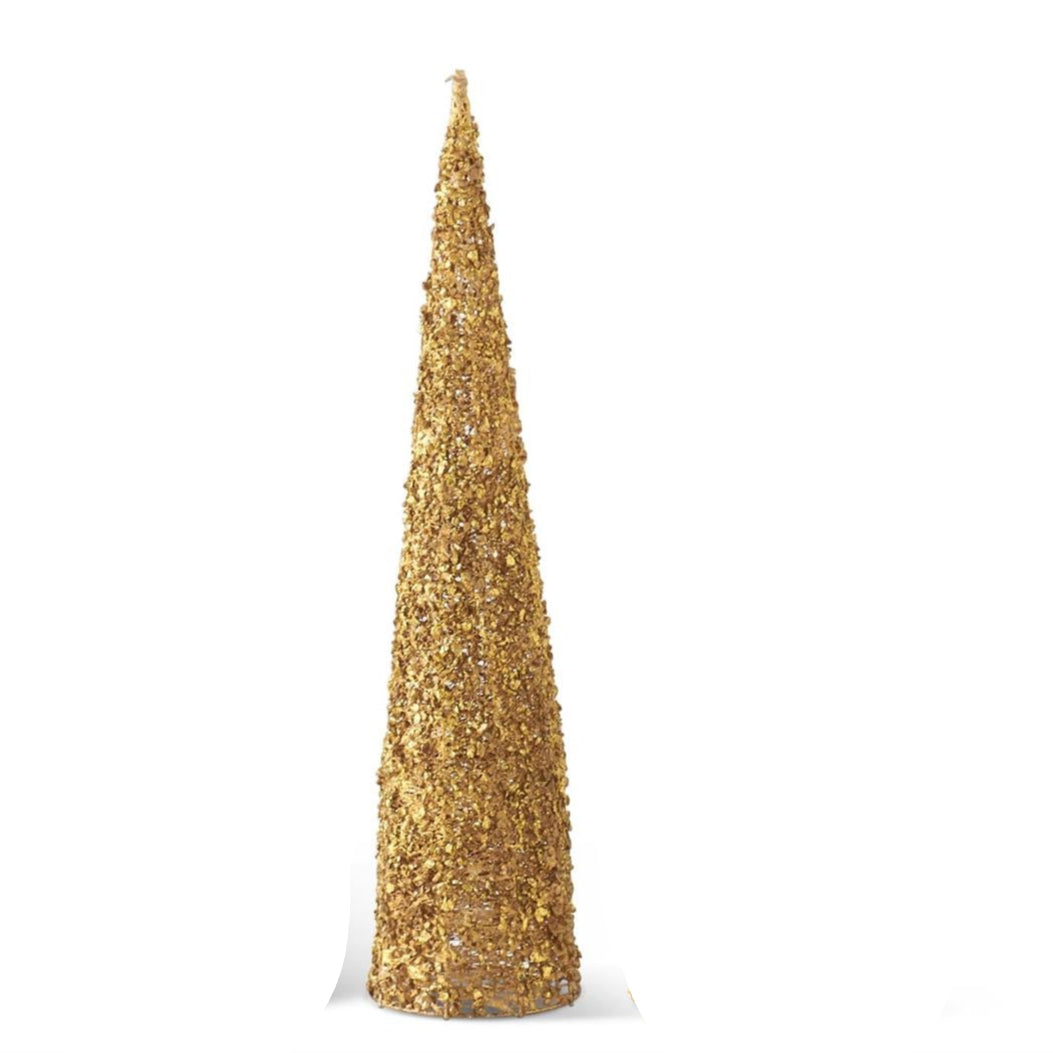 Medium Gold Wire Lace Cone Tree