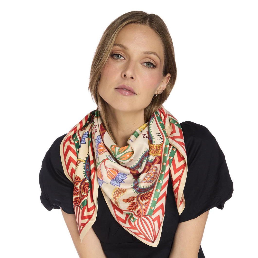 Magic India Beige Square Scarf
