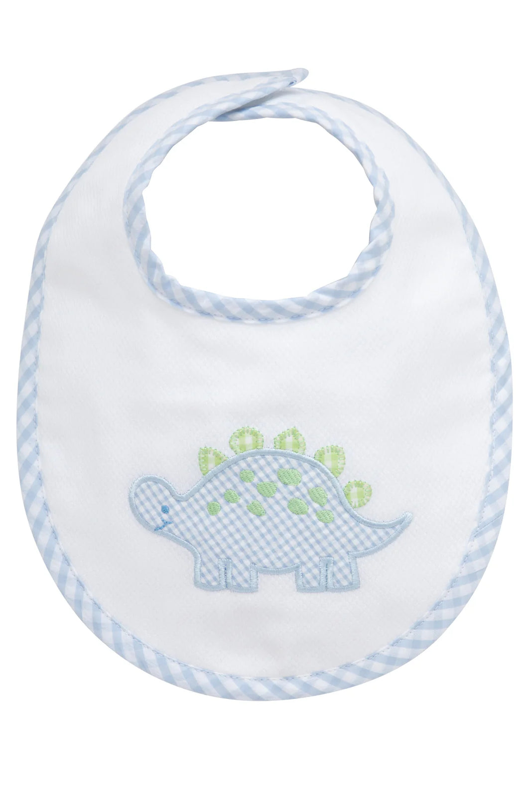 Dino Applique Basic Blue Bib