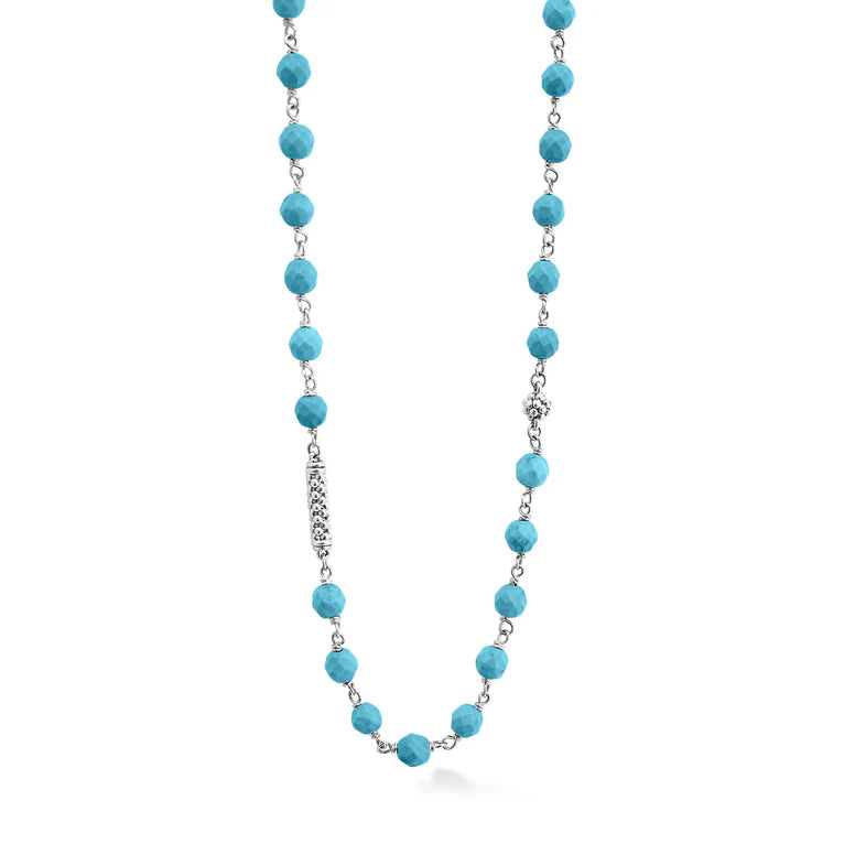 SS Turq Long Beaded Necklace