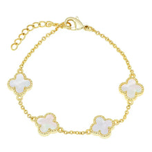 Load image into Gallery viewer, Mother of Pearl Clover Bracelet
