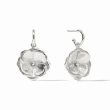 Load image into Gallery viewer, Silver Bloom Hoop &amp; Charm Earrings
