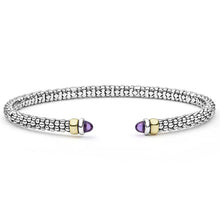 Load image into Gallery viewer, LAGOS Two-Tone Amethyst Mini Versa Torque Bracelet | 3mm

