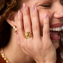 Load image into Gallery viewer, Champagne Radiance Rainbow Infinity Ring
