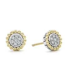 Load image into Gallery viewer, Two-Tone Caviar Diamond Stud Earrings
