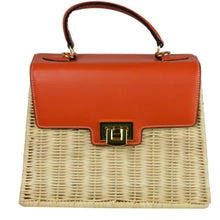 Load image into Gallery viewer, Italian Leather &amp; Raffia Crossbody Bag
